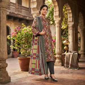 KANWAL PRINTED 3PIECE SUIT