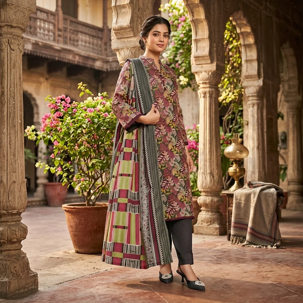 KANWAL PRINTED 3PIECE SUIT