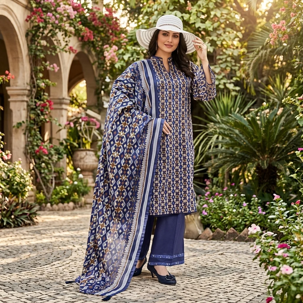 KANWAL PRINTED 3PIECE SUIT