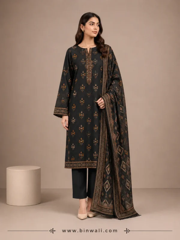 Mehak three-piece printed lawn suit