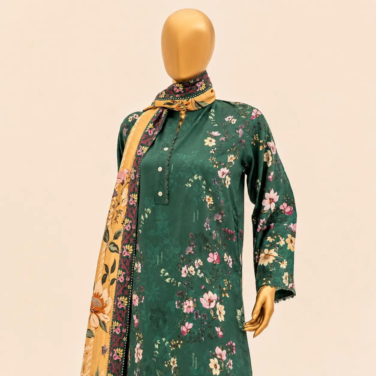 Mehak Green Dobby Viscose V-1 D-1