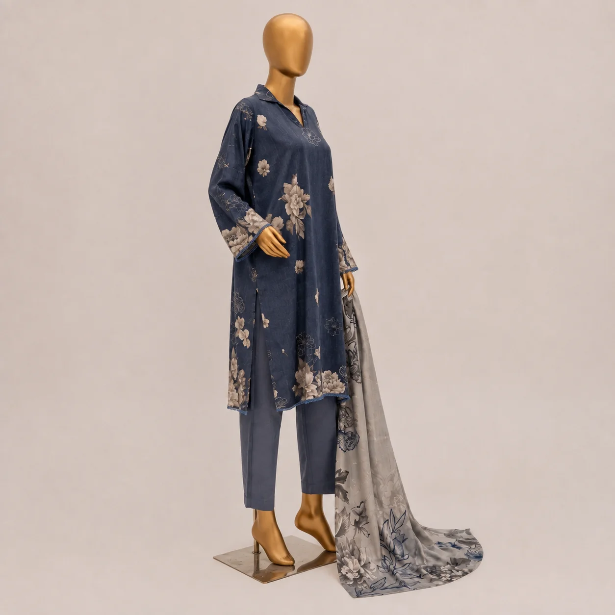 Mehak Navy Floral Vol-1 D-3 - Image 2