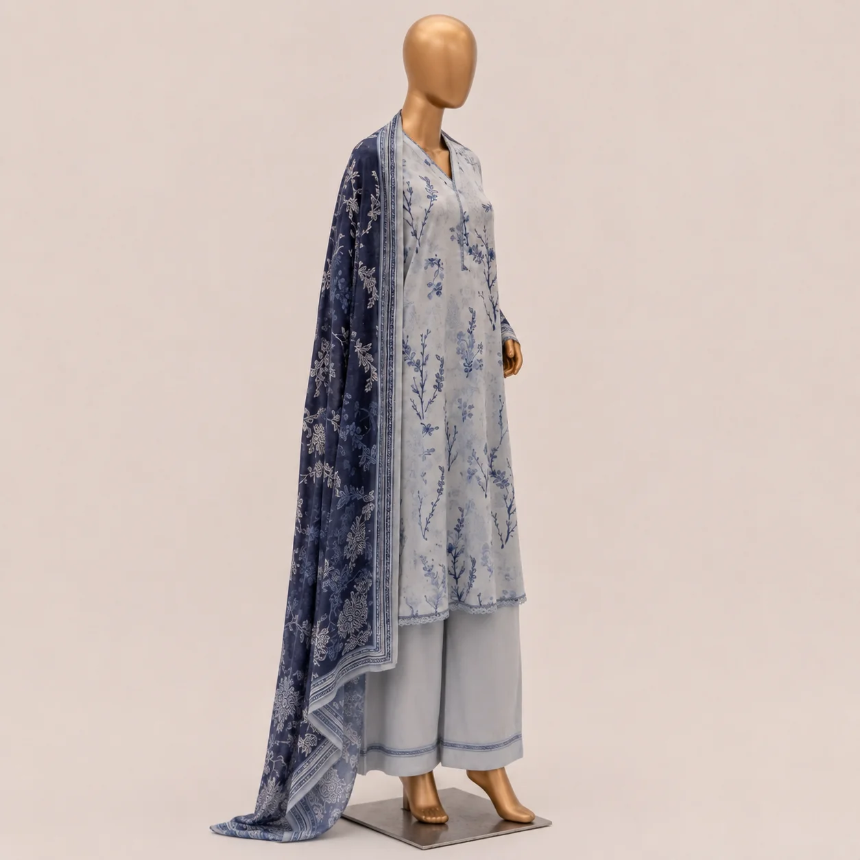 Mehak Sky Blue Floral Vol-1 D-5 - Image 2