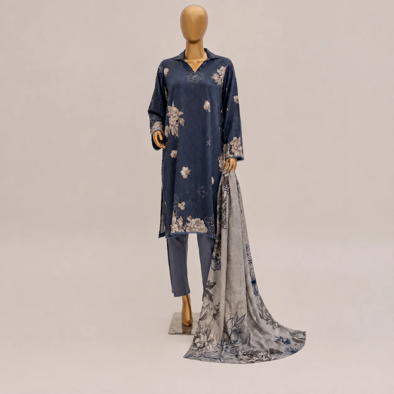 Mehak Navy Floral Vol-1 D-3 - Image 3