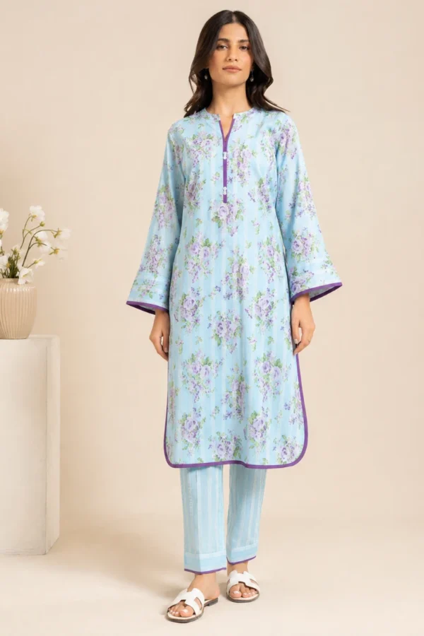 Alkaram Sky Blue – 2 Piece Printed Lawn Suit