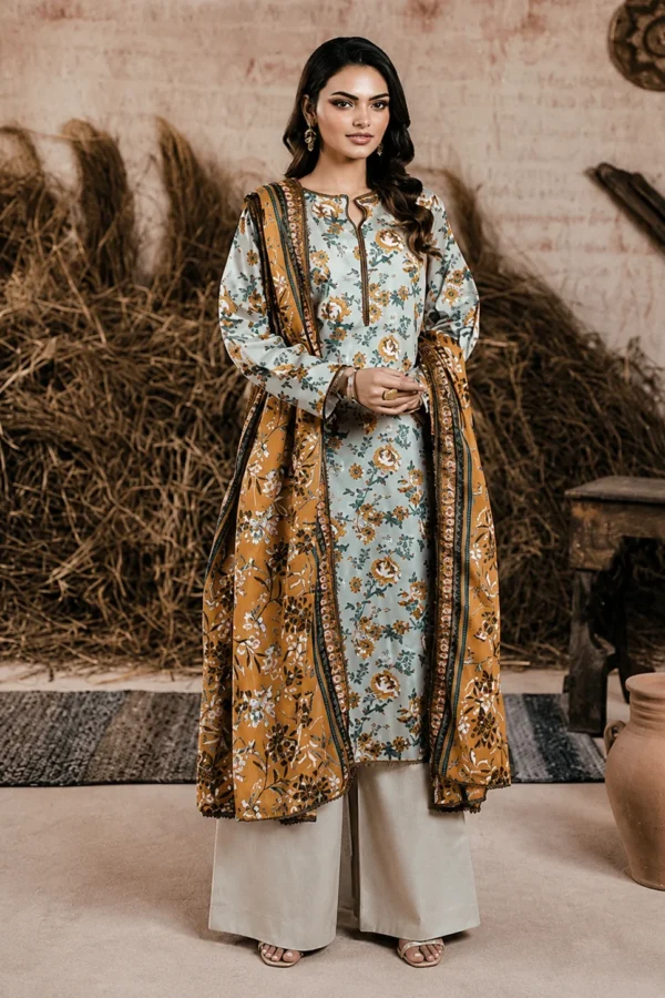 Zesh Lawn Series 3 Piece Unstitched Lawn Suit – ZPL-M26-0292